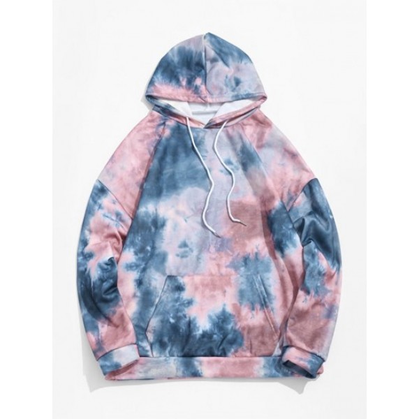 Tie Dye Pullover Fleece Drawstring Hoodi...