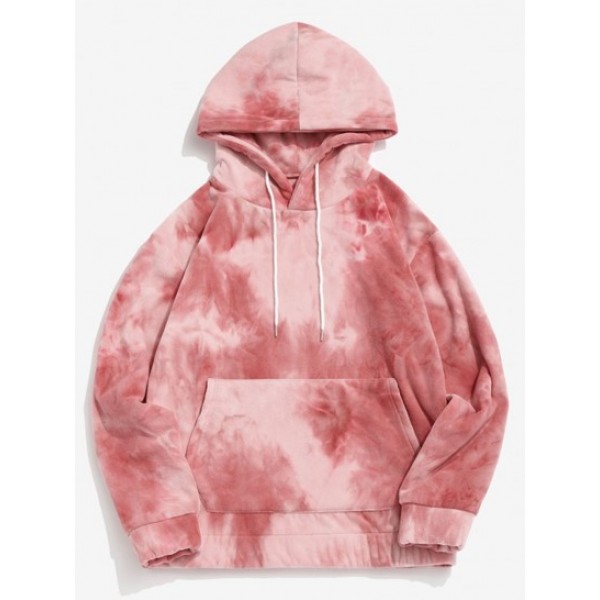 Tie Dye Kangaroo Pocket Fleece Fluffy Ho...