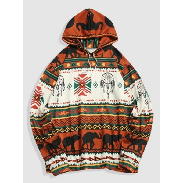 Elephant Ethnic Aztec Tribal Print Kanga...