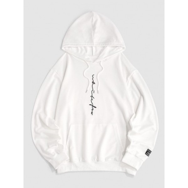 Letter Print Basic Hoodie