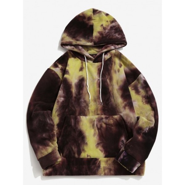 Tie Dye Kangaroo Pocket Fleece Fluffy Ho...