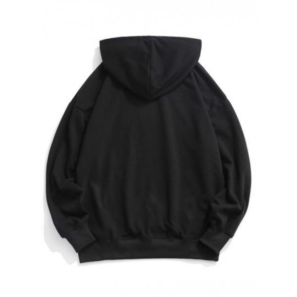 Slogan Print Drop Shoulder Essentials Hoodie