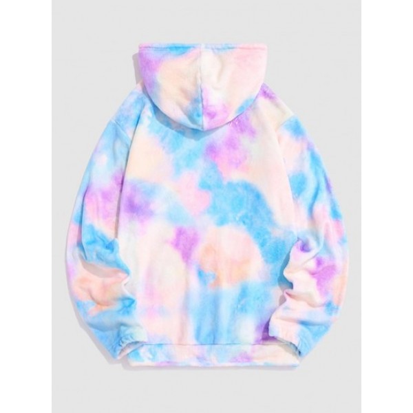 Tie Dye Pastel Polar Fluffy Hoodie