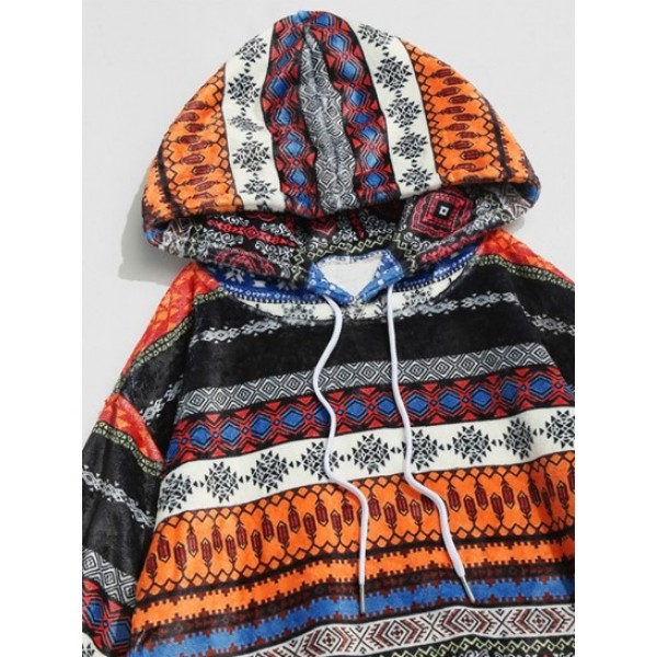 Tribal Pattern Fluffy Christmas Hoodie