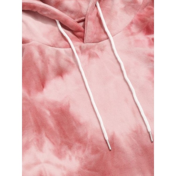 Tie Dye Kangaroo Pocket Fleece Fluffy Hoodie