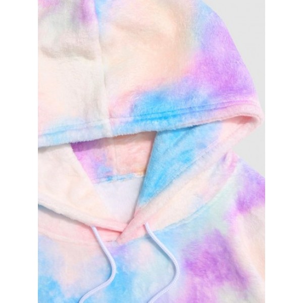 Tie Dye Pastel Polar Fluffy Hoodie