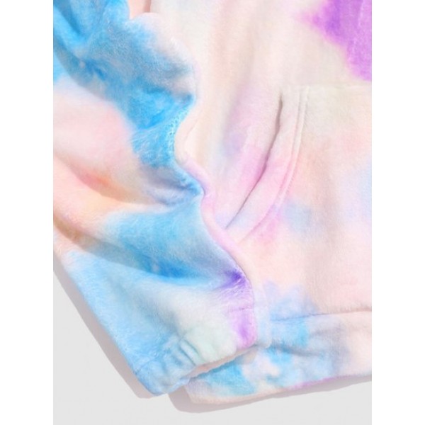 Tie Dye Pastel Polar Fluffy Hoodie