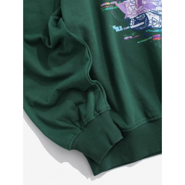 Planet Astronaut Graphic Drop Shoulder Sweatshirt