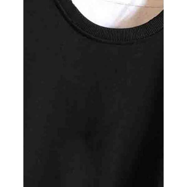 Letter Printed Rib-knit Trim Essentials Sweatshirt